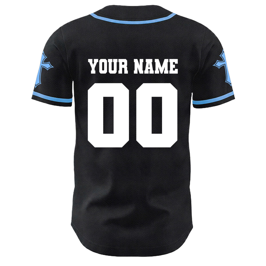 Camiseta de béisbol unisex con diseño de la Corona de Espinas de Jesús, nombre y número personalizados, manga cruzada, de Christianartworkshop. - image 14