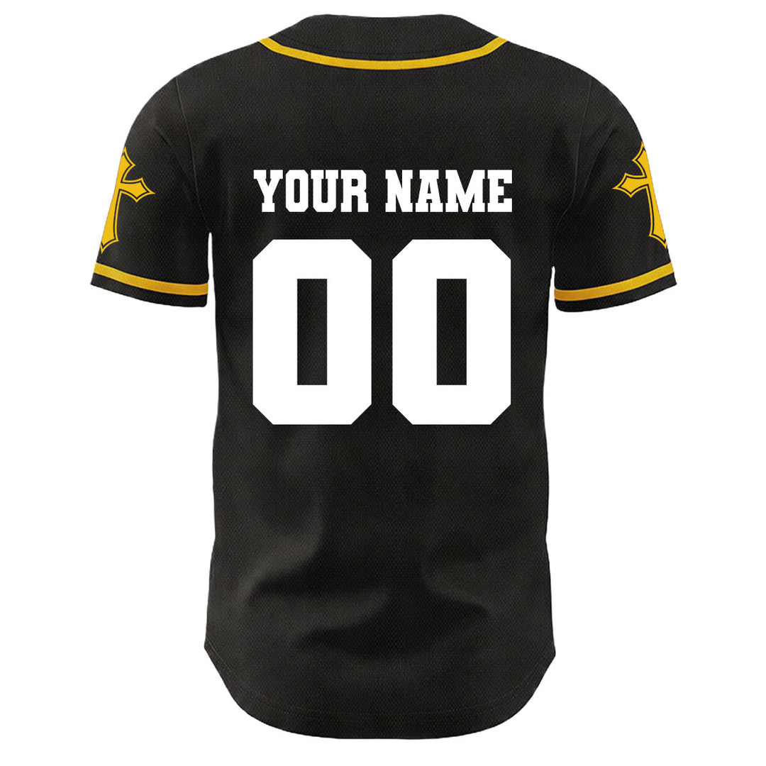 Camiseta de béisbol unisex con diseño de la Corona de Espinas de Jesús, nombre y número personalizados, manga cruzada, de Christianartworkshop. - image 10