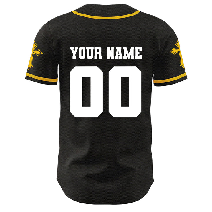 Camiseta de béisbol unisex con diseño de la Corona de Espinas de Jesús, nombre y número personalizados, manga cruzada, de Christianartworkshop. - image 10
