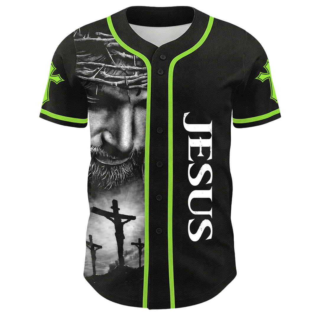 Camiseta de béisbol unisex con diseño de la Corona de Espinas de Jesús, nombre y número personalizados, manga cruzada, de Christianartworkshop. - image 27