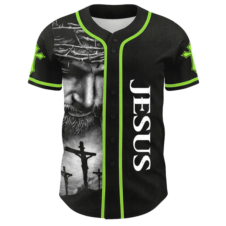 Camiseta de béisbol unisex con diseño de la Corona de Espinas de Jesús, nombre y número personalizados, manga cruzada, de Christianartworkshop. - image 27