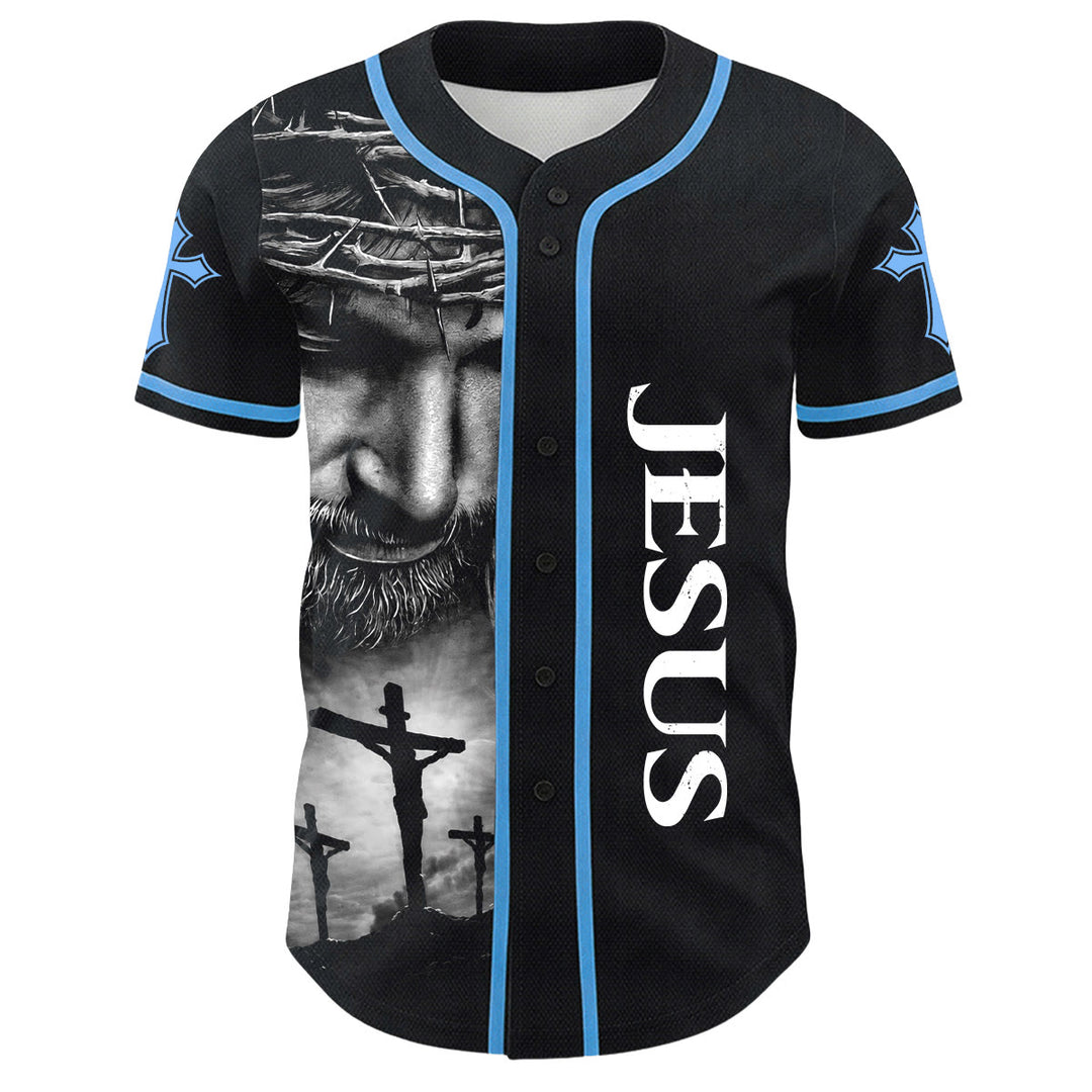 Camiseta de béisbol unisex con diseño de la Corona de Espinas de Jesús, nombre y número personalizados, manga cruzada, de Christianartworkshop. - image 15