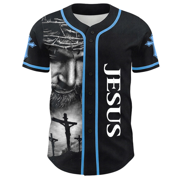 Camiseta de béisbol unisex con diseño de la Corona de Espinas de Jesús, nombre y número personalizados, manga cruzada, de Christianartworkshop. - image 15