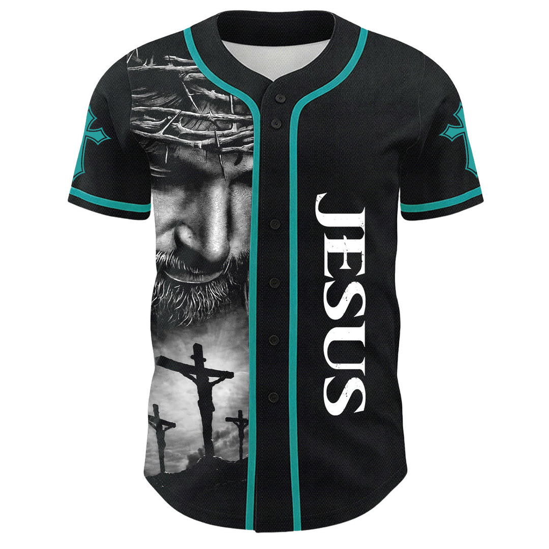 Camiseta de béisbol unisex con diseño de la Corona de Espinas de Jesús, nombre y número personalizados, manga cruzada, de Christianartworkshop. - image 35