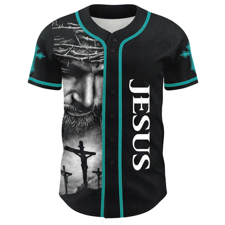 Camiseta de béisbol unisex con diseño de la Corona de Espinas de Jesús, nombre y número personalizados, manga cruzada, de Christianartworkshop. - image 35