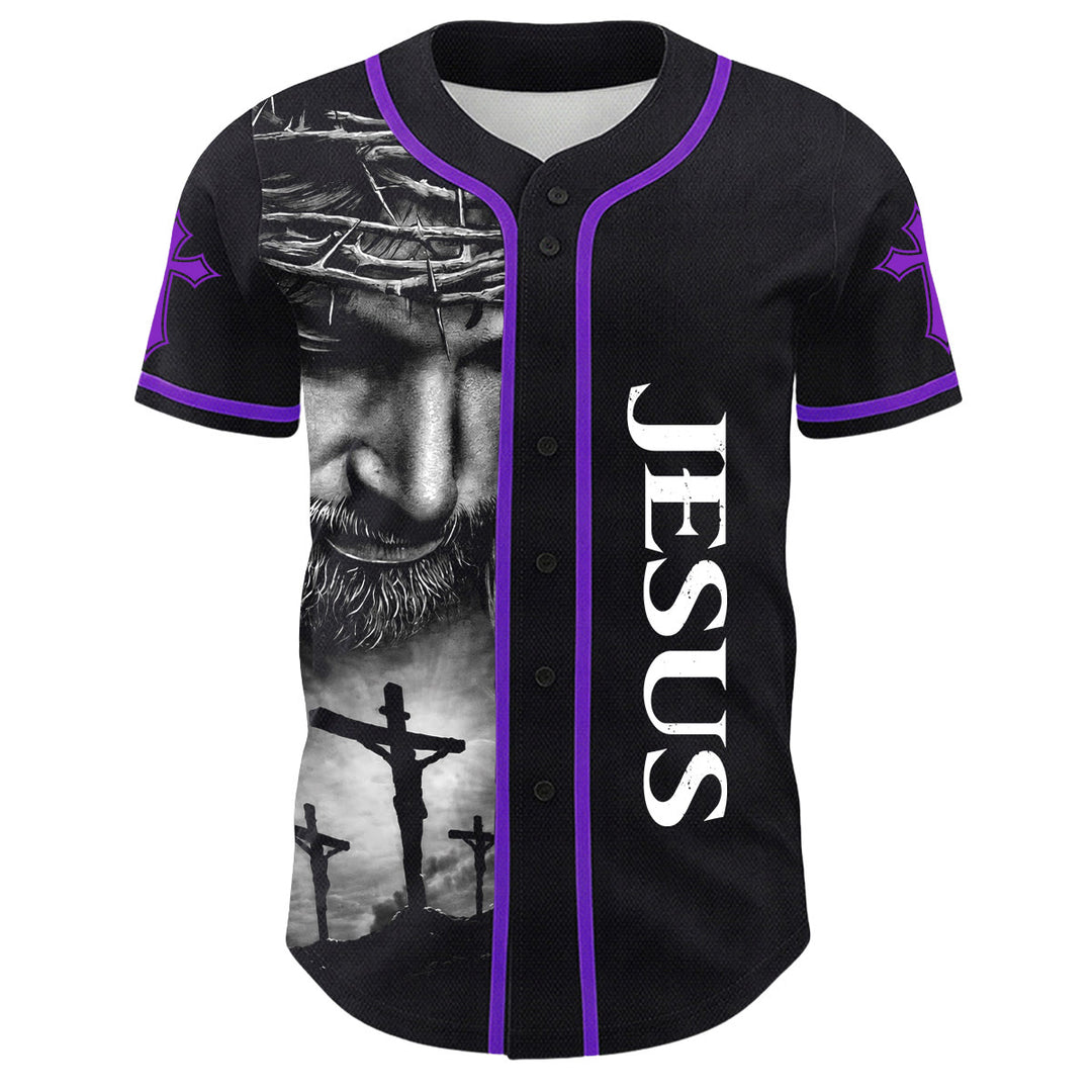 Camiseta de béisbol unisex con diseño de la Corona de Espinas de Jesús, nombre y número personalizados, manga cruzada, de Christianartworkshop. - image 30