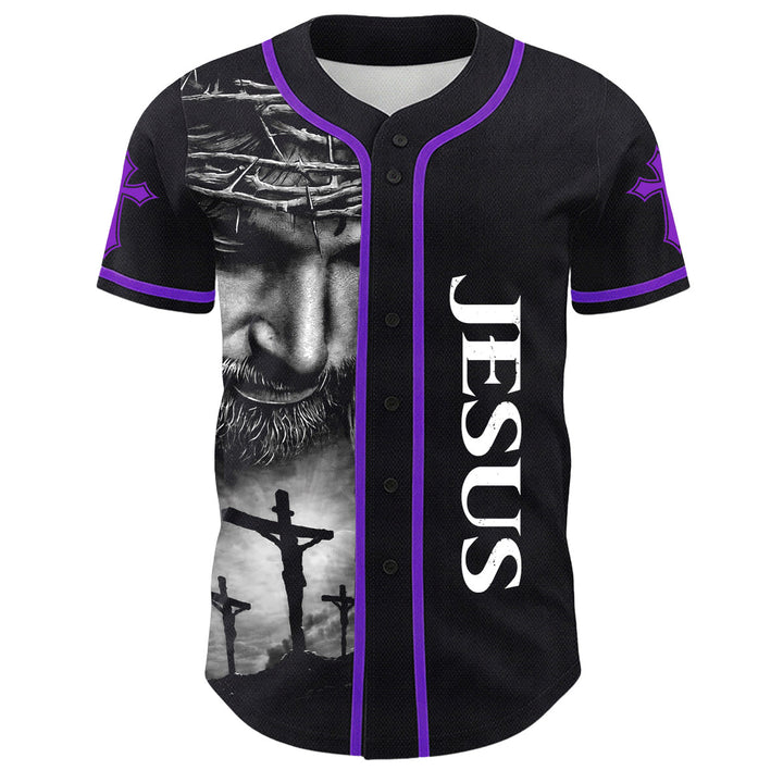 Camiseta de béisbol unisex con diseño de la Corona de Espinas de Jesús, nombre y número personalizados, manga cruzada, de Christianartworkshop. - image 30