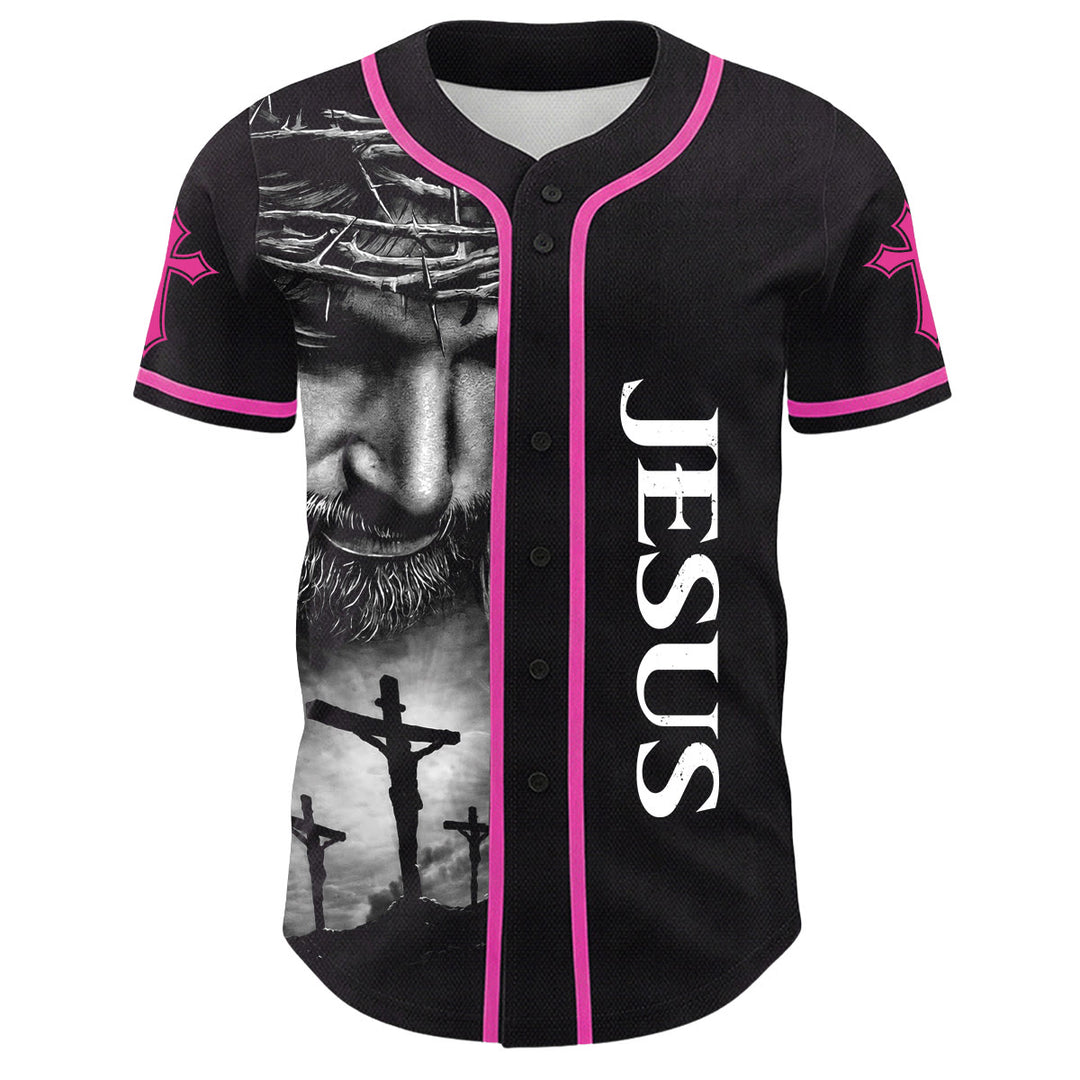Camiseta de béisbol unisex con diseño de la Corona de Espinas de Jesús, nombre y número personalizados, manga cruzada, de Christianartworkshop. - image 19