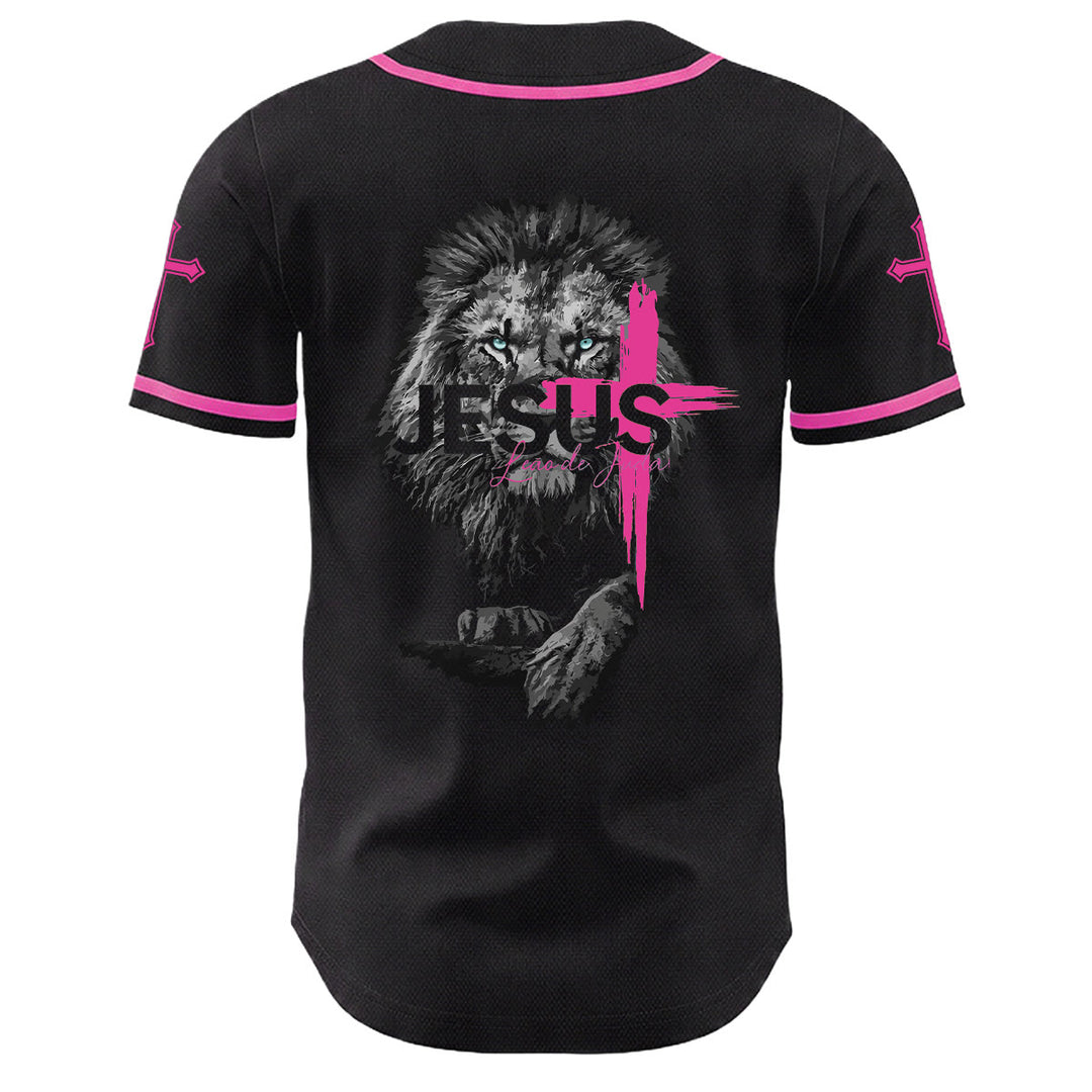 Camiseta de béisbol unisex con estampado del León de Judá y la Cruz de Jesús de Christianartworkshop - image 4