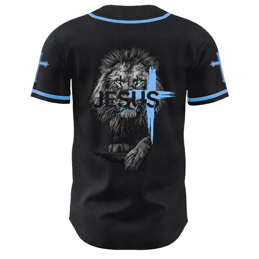 Camiseta de béisbol unisex con estampado del León de Judá y la Cruz de Jesús de Christianartworkshop - image 7
