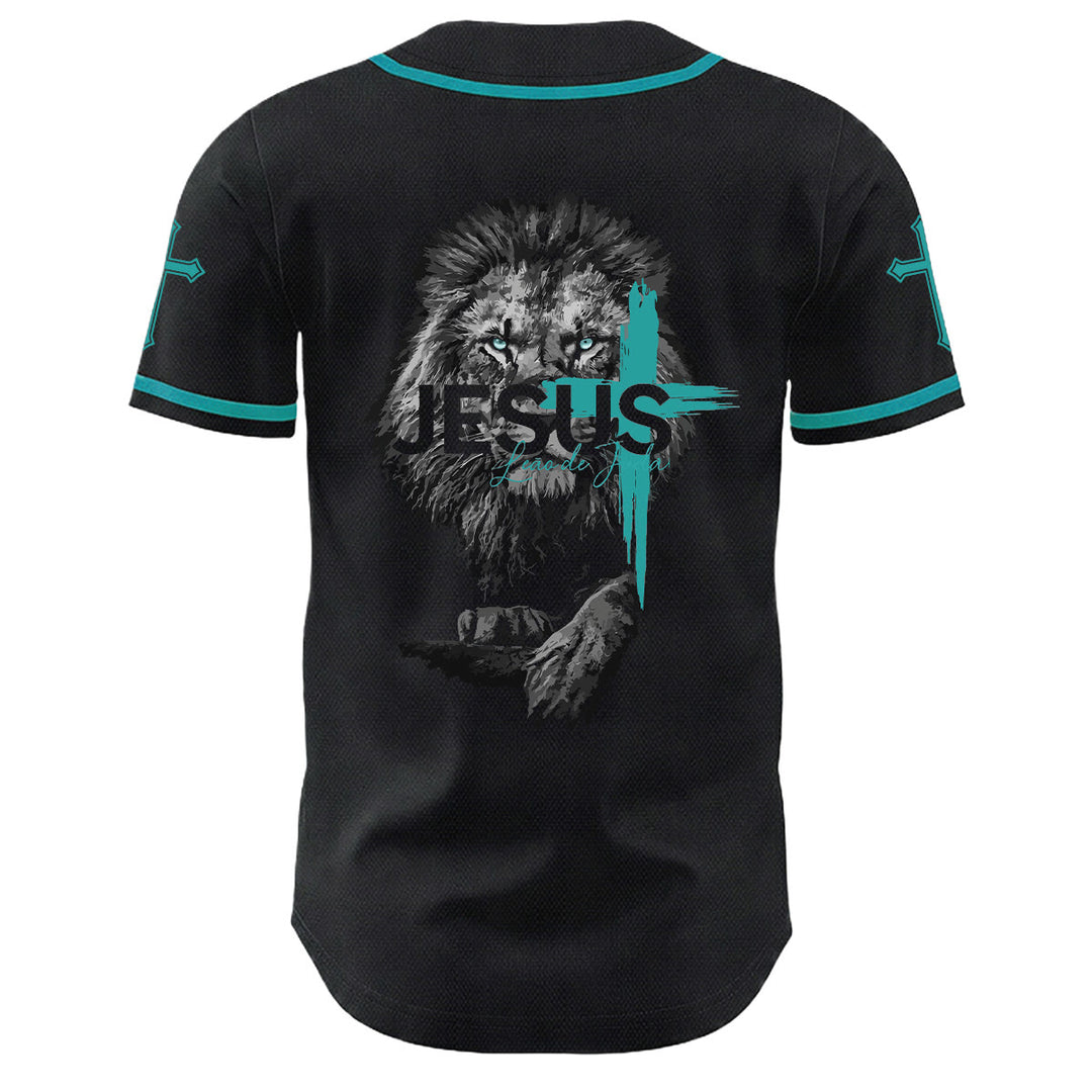 Camiseta de béisbol unisex con estampado del León de Judá y la Cruz de Jesús de Christianartworkshop - image 25