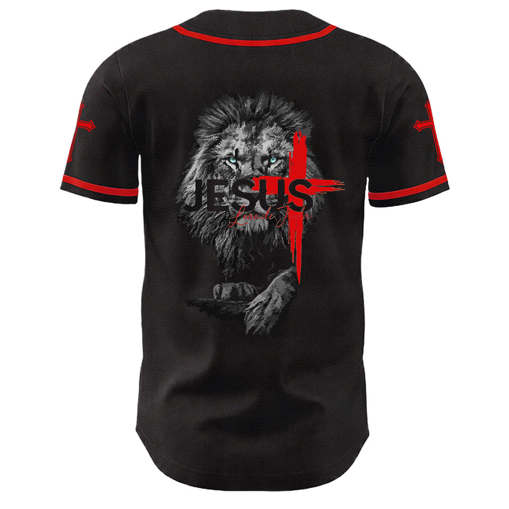 Christianartworkshop Camiseta de béisbol unisex con estampado del León de Judá y la Cruz de Jesús. - image 13