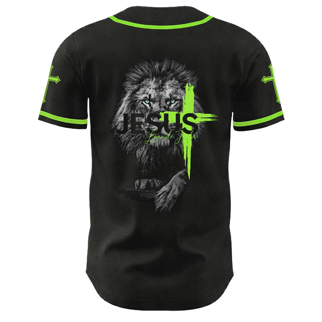 Camiseta de béisbol unisex con estampado del León de Judá y la Cruz de Jesús de Christianartworkshop - image 19