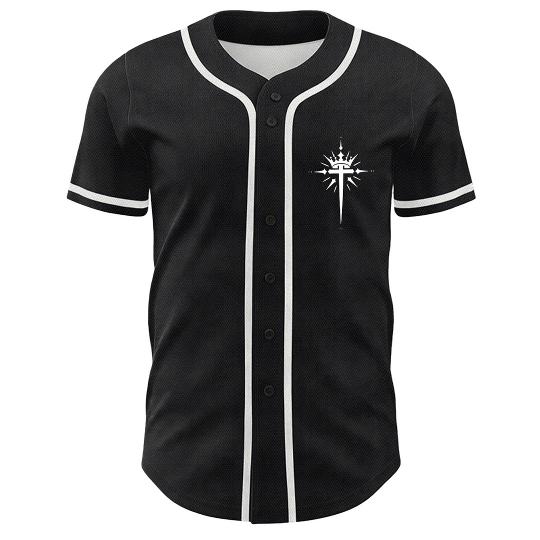 Camiseta de béisbol unisex con diseño de Yeshua, corona de espinas, cruz y alas de ángel de Christianartworkshop. - image 2