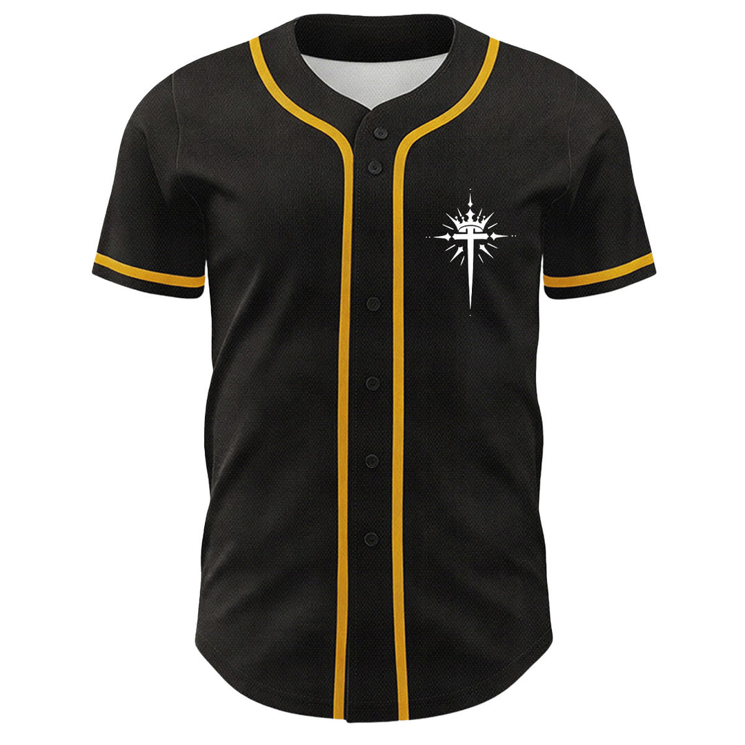 Camiseta de béisbol unisex con diseño de Yeshua, corona de espinas, cruz y alas de ángel de Christianartworkshop. - image 5