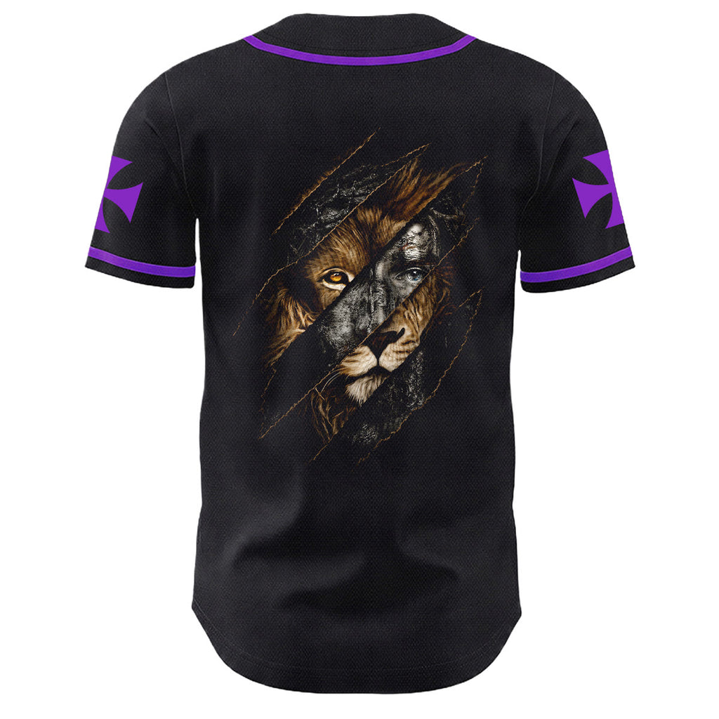 Christianartworkshop Camiseta de béisbol unisex con cruz y rasguño de Jesús León de Judá, rasgadura de 3 uñas - image 22