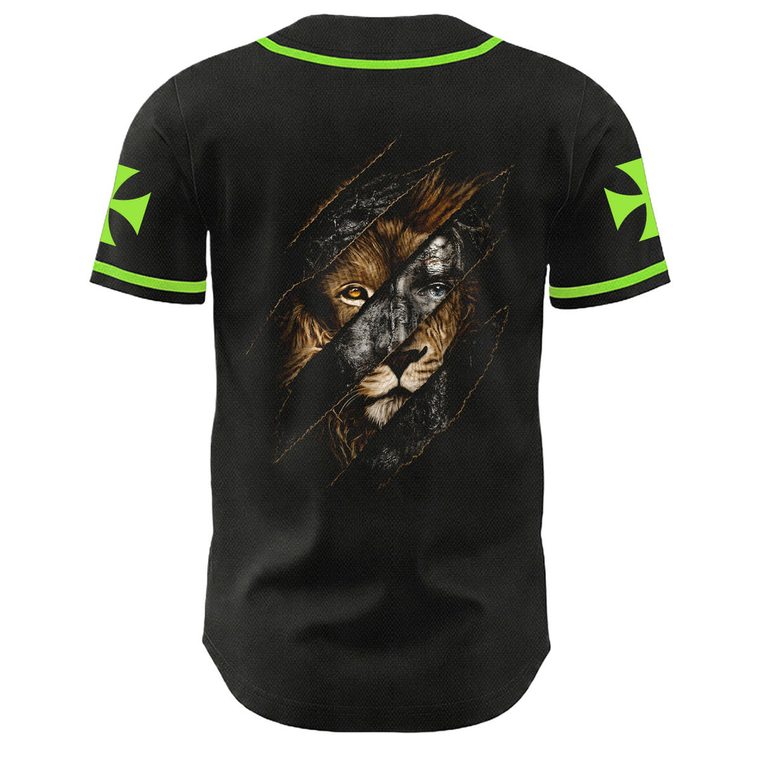 Christianartworkshop Jesús León de Judá Rasgado Rayo 3 Clavos Cruz Camiseta de béisbol unisex - image 19