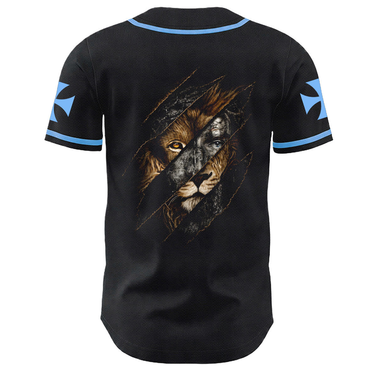 Christianartworkshop Camiseta de béisbol unisex con cruz y rasguño de Jesús León de Judá, rasgadura de 3 uñas - image 7