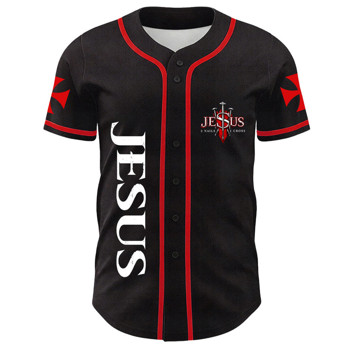 Christianartworkshop Jesús León de Judá Rasgado Rayo 3 Clavos Cruz Camiseta de béisbol unisex - image 2