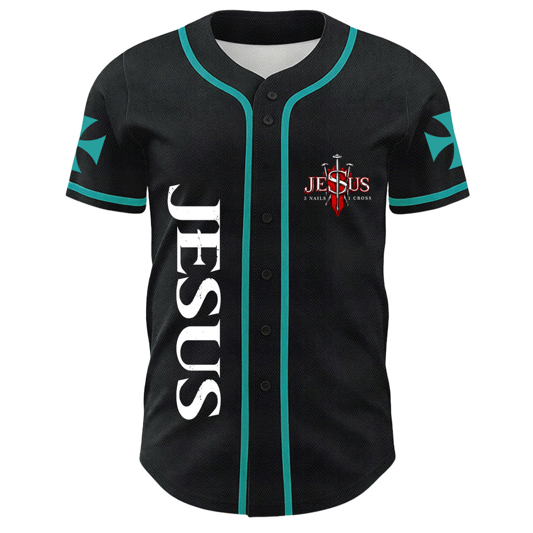 Christianartworkshop Jesús León de Judá Rasgado Rayo 3 Clavos Cruz Camiseta de béisbol unisex - image 26
