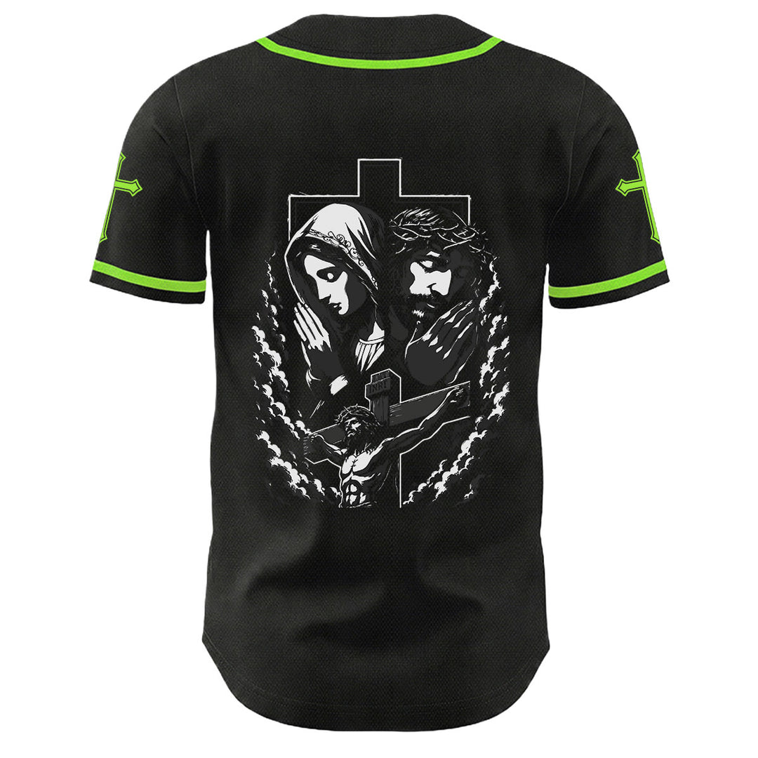 Camiseta de béisbol unisex cristiana con la Christianartworkshop de Jesús, la Virgen María y la cruz. - image 22