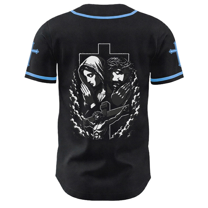 Camiseta de béisbol unisex cristiana con la Christianartworkshop de Jesús, la Virgen María y la cruz. - image 13
