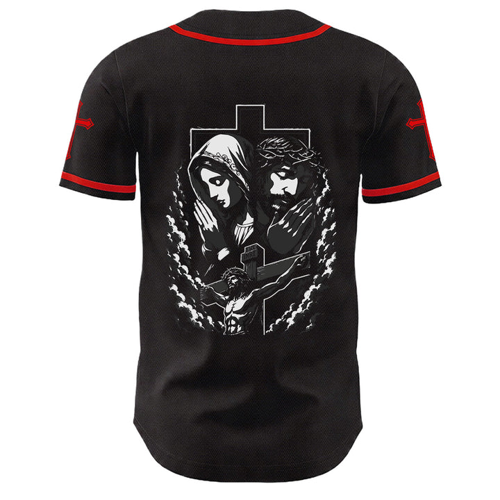 Camiseta de béisbol unisex cristiana con la Christianartworkshop de Jesús, la Virgen María y la cruz. - image 16
