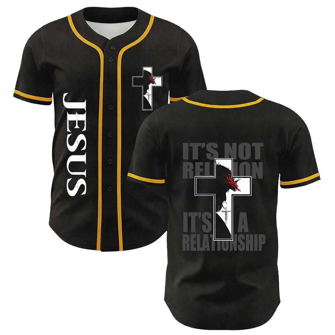Camiseta de béisbol con gráfico de la Virgen María, Jesús crucifijo y cruz - Amarillo - 5XL - image 9