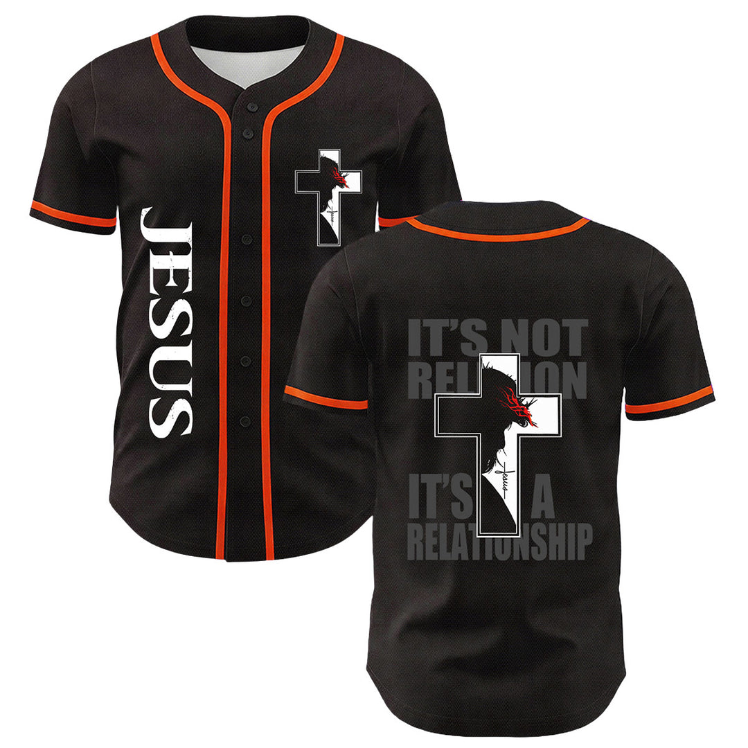 Camiseta de béisbol con gráfico de la Virgen María, Jesús crucifijo y cruz - Naranja - 5XL - image 18