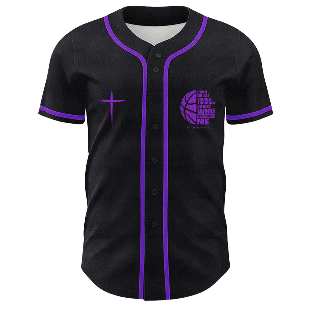 Christianartworkshop Camiseta de béisbol unisex "Baloncesto Puedo Hacer Todas las Cosas A Través de Cristo" - image 23