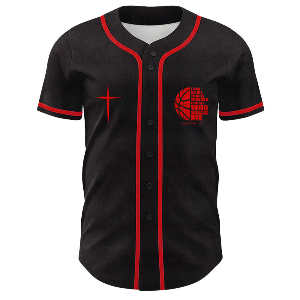 Christianartworkshop Camiseta de béisbol unisex "Baloncesto Puedo Hacer Todas las Cosas A Través de Cristo" - image 14