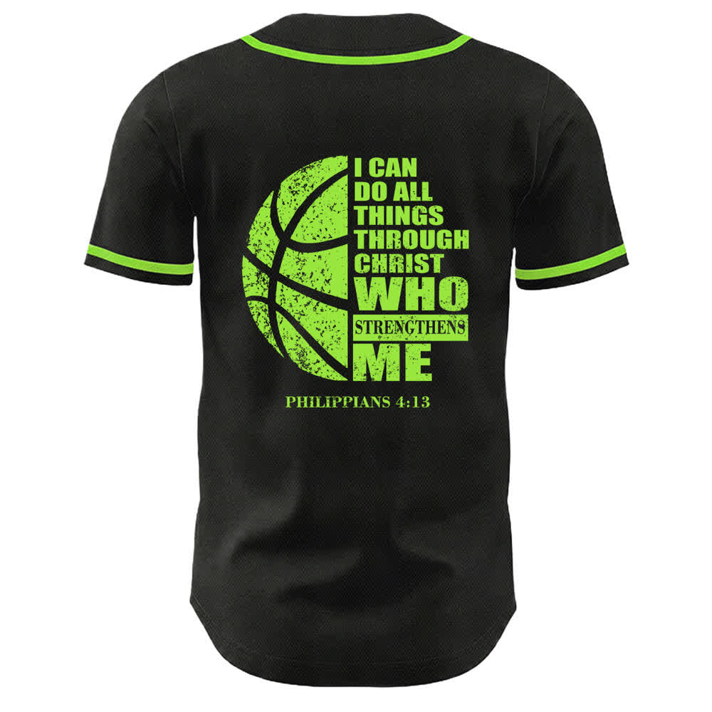 Christianartworkshop Camiseta de béisbol unisex "Baloncesto Puedo Hacer Todas las Cosas A Través de Cristo" - image 19