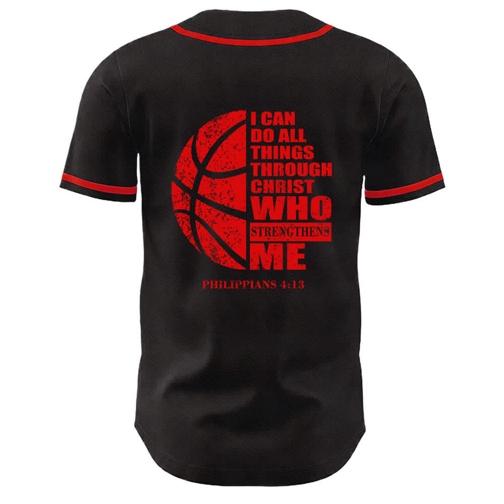Christianartworkshop Camiseta de béisbol unisex "Baloncesto Puedo Hacer Todas las Cosas A Través de Cristo" - image 13
