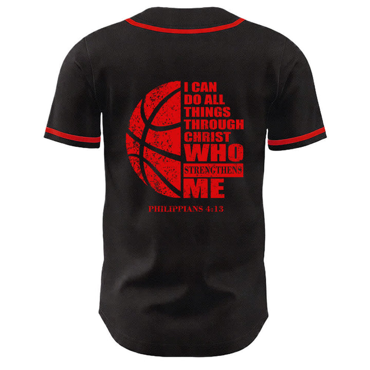 Christianartworkshop Camiseta de béisbol unisex "Baloncesto Puedo Hacer Todas las Cosas A Través de Cristo" - image 13