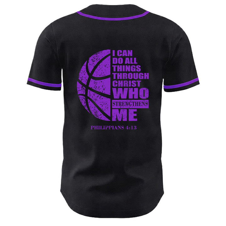 Christianartworkshop Camiseta de béisbol unisex "Baloncesto Puedo Hacer Todas las Cosas A Través de Cristo" - image 22