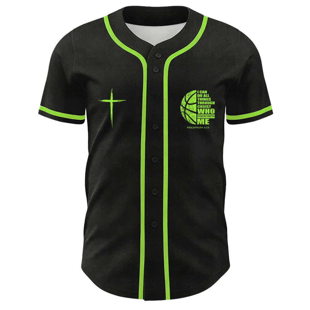 Christianartworkshop Camiseta de béisbol unisex "Baloncesto Puedo Hacer Todas las Cosas A Través de Cristo" - image 20