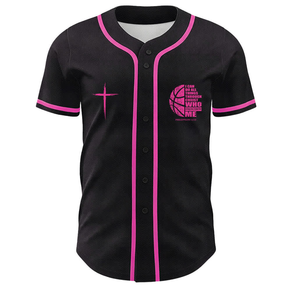 Christianartworkshop Camiseta de béisbol unisex "Baloncesto Puedo Hacer Todas las Cosas A Través de Cristo" - image 5