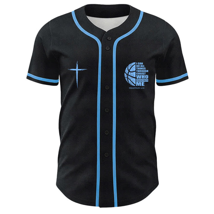 Christianartworkshop Camiseta de béisbol unisex "Baloncesto Puedo Hacer Todas las Cosas A Través de Cristo" - image 8