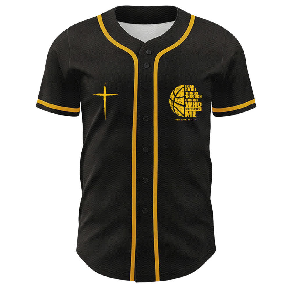 Christianartworkshop Camiseta de béisbol unisex "Baloncesto Puedo Hacer Todas las Cosas A Través de Cristo" - image 11