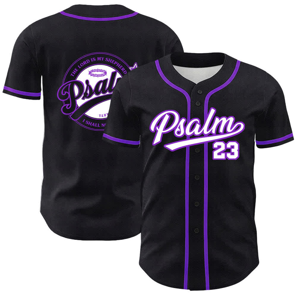 Camiseta de béisbol unisex de Christianartworkshop con el Salmo 23: El Señor es mi pastor. - Púrpura - 5XL - image 21