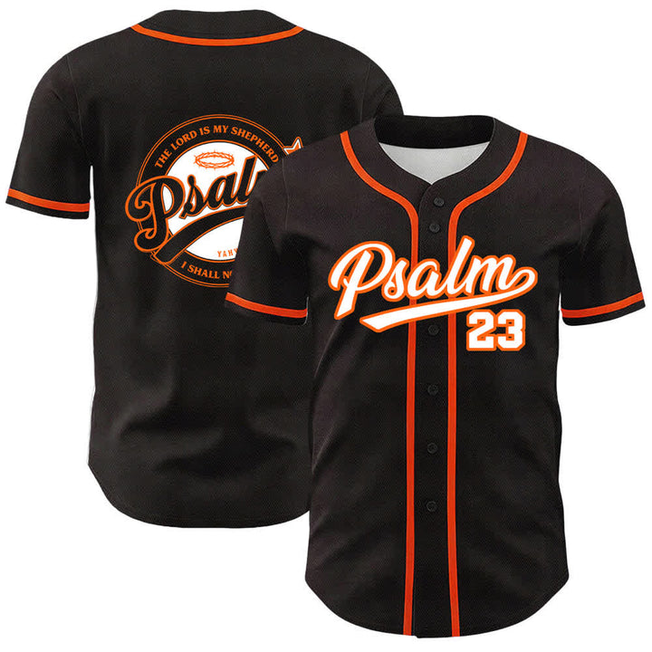 Camiseta de béisbol unisex de Christianartworkshop con el Salmo 23: El Señor es mi pastor. - Naranja - 5XL - image 15