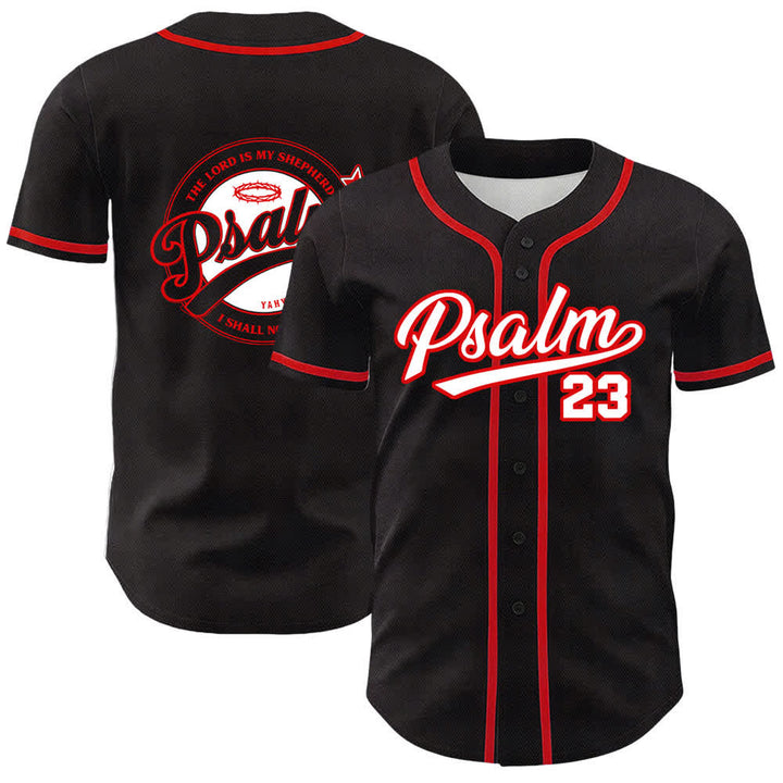 Camiseta de béisbol unisex de Christianartworkshop con el Salmo 23: El Señor es mi pastor. - Rojo - 5XL - image 12