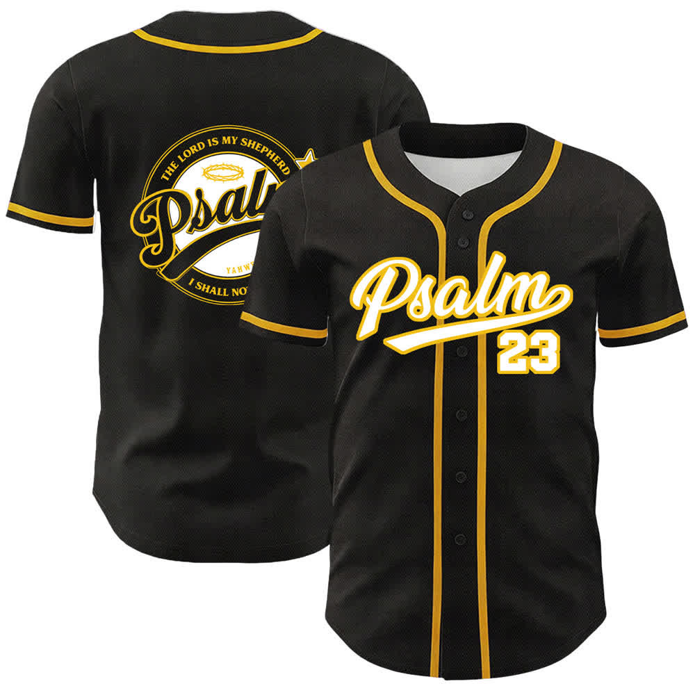 Camiseta de béisbol unisex de Christianartworkshop con el Salmo 23: El Señor es mi pastor. - Amarillo - 5XL - image 6