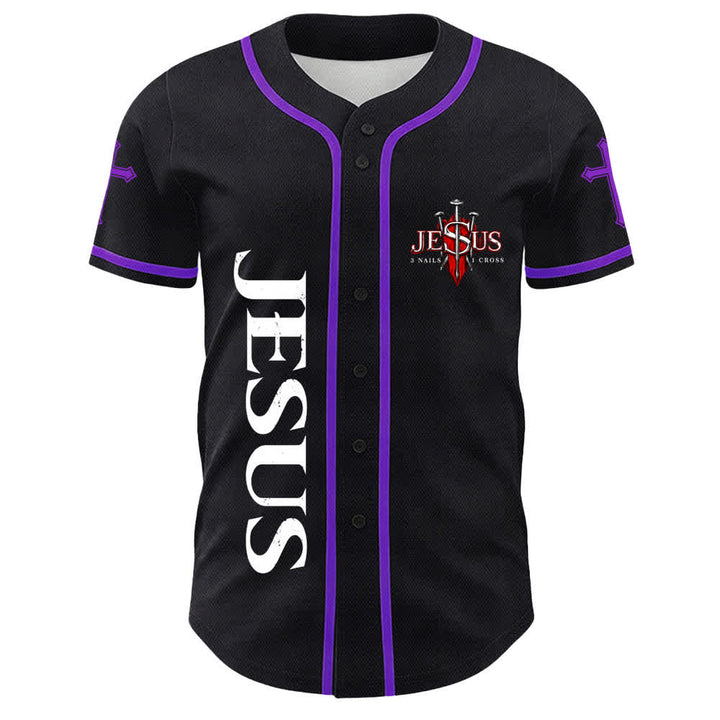 Camiseta de béisbol unisex con la imagen de Jesús como rey (Juan 14:6, 3 clavos, 1 cruz) de Christianartworkshop. - image 20
