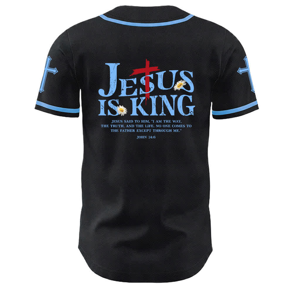 Camiseta de béisbol unisex con la imagen de Jesús como rey (Juan 14:6, 3 clavos, 1 cruz) de Christianartworkshop. - image 13