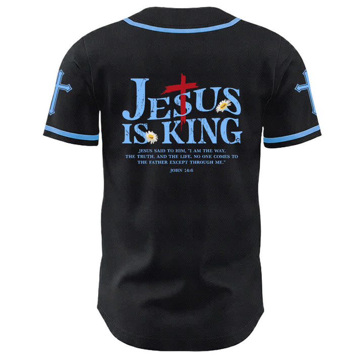 Camiseta de béisbol unisex con la imagen de Jesús como rey (Juan 14:6, 3 clavos, 1 cruz) de Christianartworkshop. - image 13
