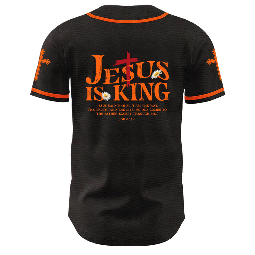 Camiseta de béisbol unisex con la imagen de Jesús como rey (Juan 14:6, 3 clavos, 1 cruz) de Christianartworkshop. - image 10