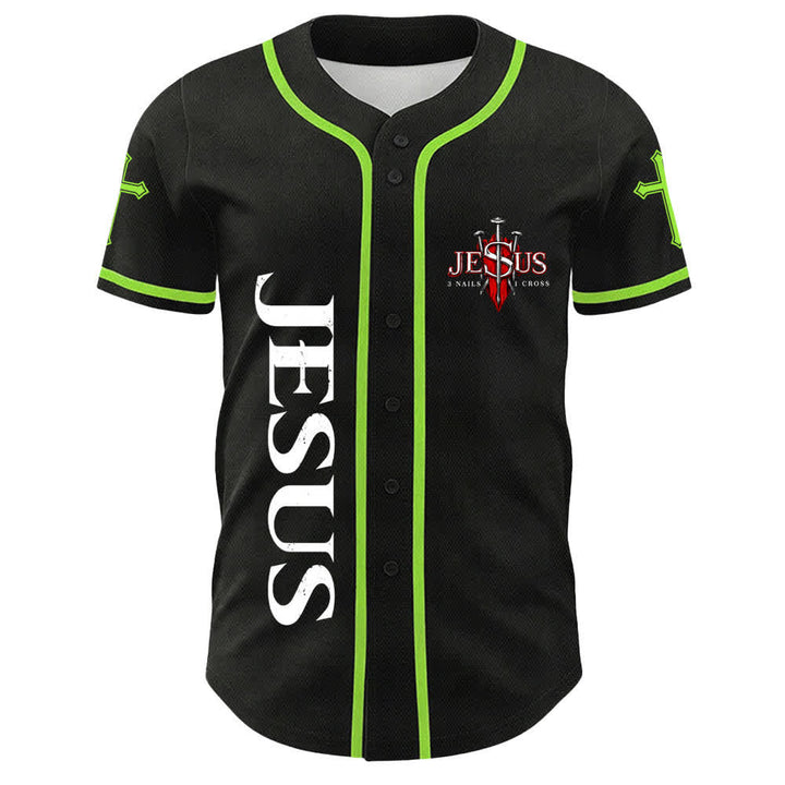 Camiseta de béisbol unisex con la imagen de Jesús como rey (Juan 14:6, 3 clavos, 1 cruz) de Christianartworkshop. - image 17