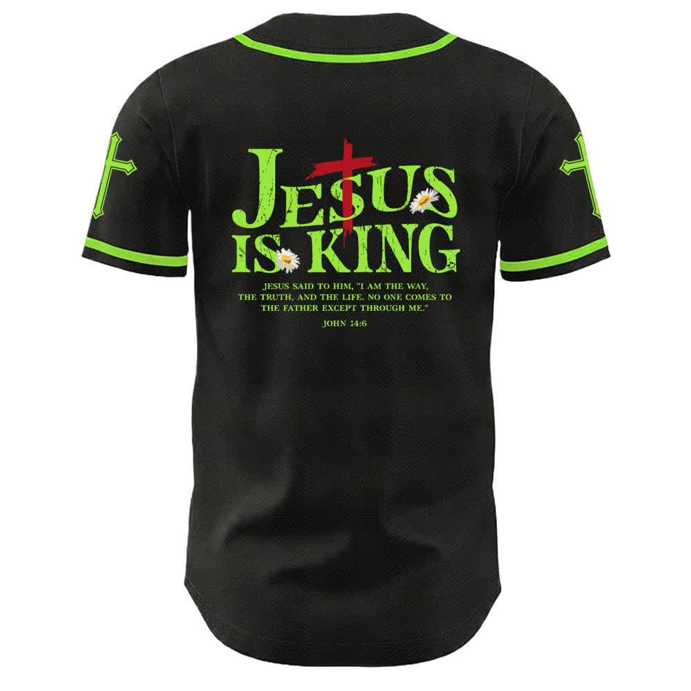 Camiseta de béisbol unisex con la imagen de Jesús como rey (Juan 14:6, 3 clavos, 1 cruz) de Christianartworkshop. - image 16