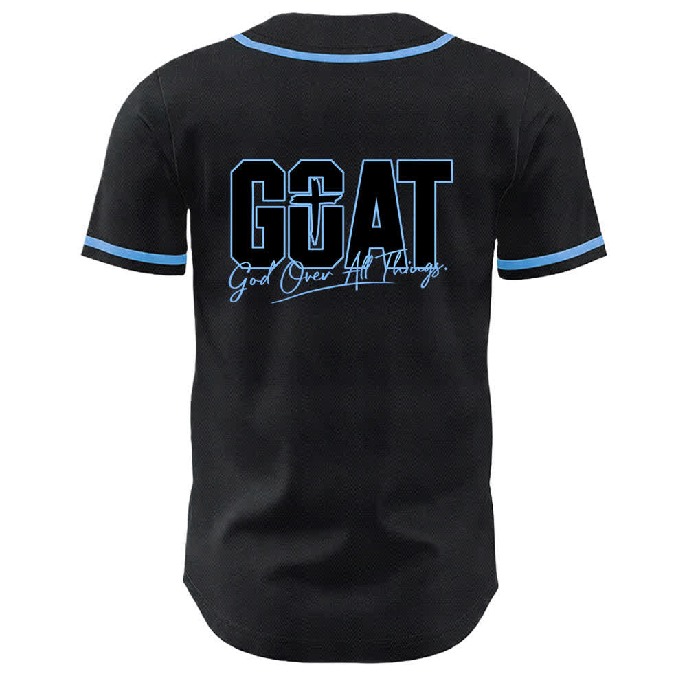 Camiseta de béisbol unisex con cruz simple de Christianartworkshop GOAT Dios sobre todas las cosas - image 13